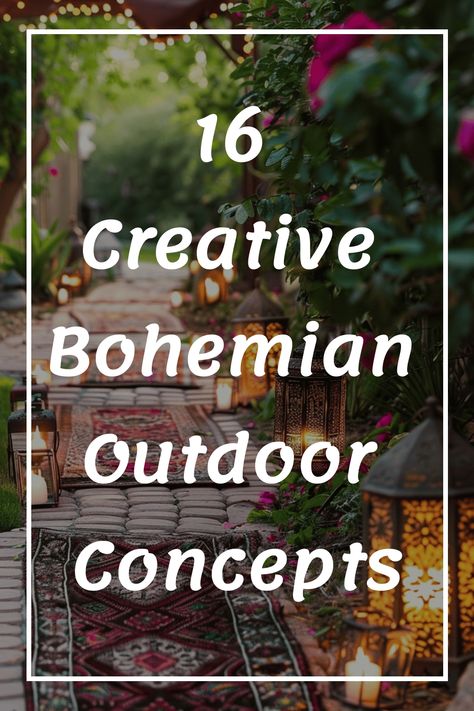 Discover 16 unique and inspiring Bohemian outdoor concepts to elevate your outdoor space. From cozy seating areas to colorful accents, bring a touch of boho chic style to your garden or patio. Whether you're looking to relax or entertain, these creative ideas will help you create a warm and inviting atmosphere in your outdoor oasis. Embrace the free-spirited Bohemian vibe and turn your outdoor space into a cozy retreat that reflects your personal style. Outdoor Floor Seating Ideas, Boho Courtyard Ideas, Garden Relaxing Area Outdoor Seating, Bohemian Porch Decor, Boho Patio Ideas Outdoor Spaces Bohemian, Boho Porch Ideas Outdoor, Boho Front Yard Ideas, Boho Outdoor Patio Bohemian Style, Boho Chic Patio Outdoor Spaces