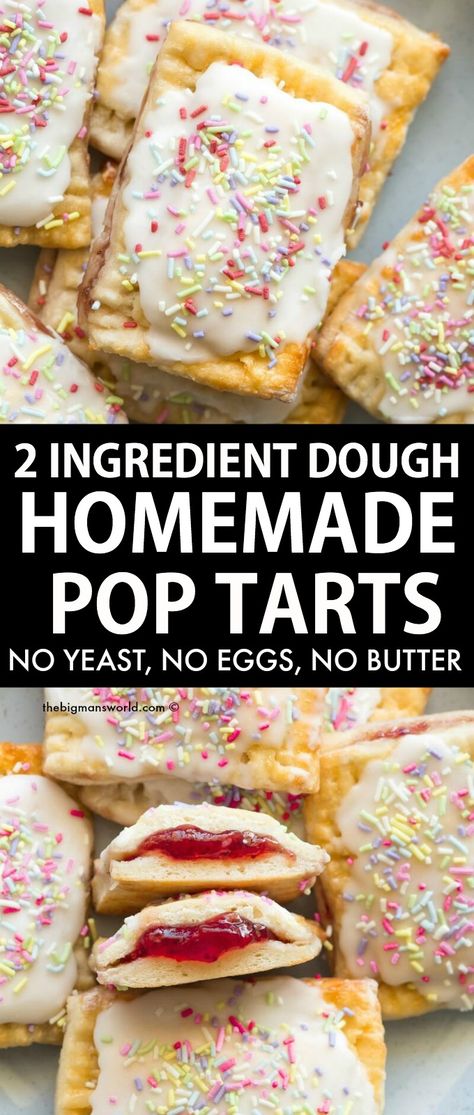 Healthy Pop Tarts, 2 Ingredient Dough, Homemade Pop Tarts, Pop Tart, 2 Ingredient, Free Snacks, Homemade Snacks, Healthy Homemade, Healthy Sweets