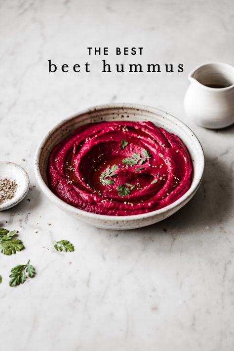 THE BEST BEET HUMMUS - ful-filled Beet Hummus Recipe, Roasted Beet Hummus, Hummus Recipe Homemade, Deep Magenta, Fresh Beets, Beet Hummus, Beet Recipes, Toast Toppings, Magenta Color