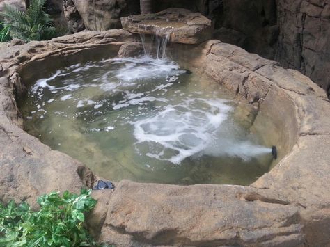 Swimming Pool Rock Waterfalls, Kits, Fountains and Boulders. Inground Hot Tub Ideas, Inground Hot Tub, Hot Tub Ideas, Hot Tub Landscaping, Pool Kits, Rock Waterfall, Hot Tub Backyard, Tub Ideas, Natural Swimming Pool