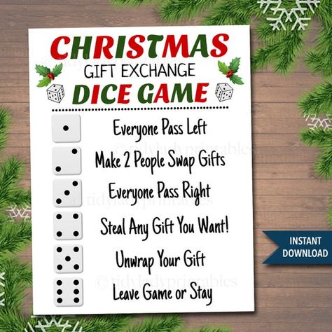 Printable Christmas Gift Exchange Dice Game, Christmas Party Game, Present Swap white elephant, dirty santa, INSTANT DOWNLOAD, Secret Santa Christmas Dice Game Gift Exchange, Dice Game Gift Exchange, Christmas Gift Exchange Dice Game, Gift Exchange Dice Game, Christmas Dice Game, Christmas Gift Exchange Party, Gift Exchange Dice, Gift Exchange Party, Christmas Gift Exchange Games