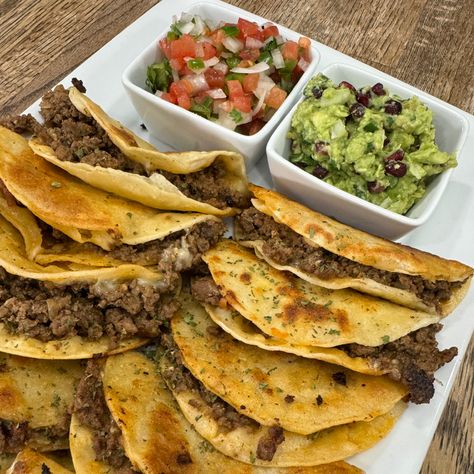 Beef Tacos - Cooking in the Midwest Tostadas With Corn Tortillas, White Corn Tortilla Recipes, Cooking In The Midwest, French Dip Sandwich Crockpot, Corn Tortillas Tacos, Luke Brown, Beef Tacos Recipes, Cheese Tacos, Olive Bread