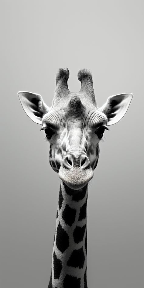 Giraffe Black And White Photography, Animal Photography Black And White, Giraffe Black And White, Black And White Iphone Wallpaper, Wildlife Black And White, Animals In Black And White, Black And White Animal Photography, White Iphone Wallpaper, Giraffe Photography