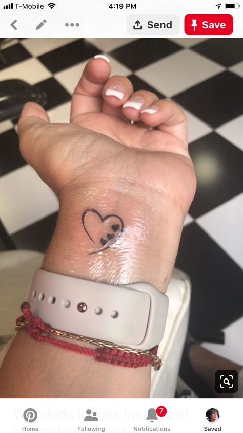 Tiny Wrist Tattoos, Mommy Tattoos, Shape Tattoo, Family Tattoo, Mother Tattoos, Infinity Tattoos, Initial Tattoo, Family Tattoos, Tattoos For Daughters