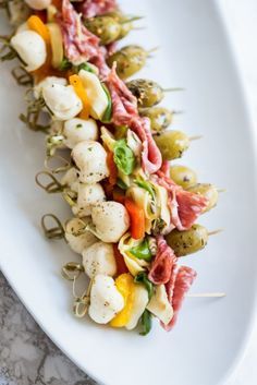 Antipasto Skewers | Party appetizers, entertaining ideas, party ideas, party recipes and more from @cydconverse Christmas Cocktail Party Appetizers, Cocktail Party Appetizers, Thanksgiving Appetizers Easy, Antipasto Skewers, Quick And Easy Appetizers, Party Appetizers Easy, Party Appetizers, Thanksgiving Appetizers, Party Recipes