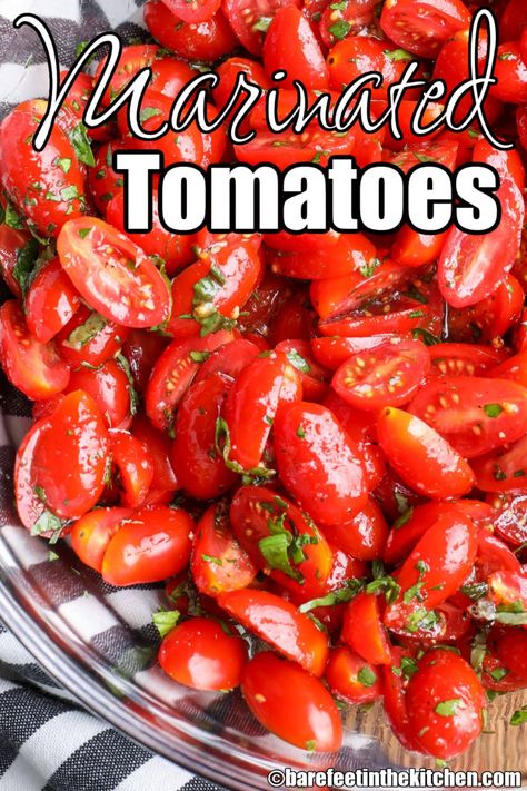 Italian Side Dish, Tomatoes Salad, Italian Side Dishes, Salad Appetizer, Marinated Vegetables, Marinated Tomatoes, Fresh Tomato Recipes, Tomato Salad Recipes, Italian Side