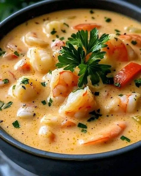 Soup Lovers (Recipes & Tips) | Creamy Crab and Shrimp Seafood Bisque 🦀🦐 | Facebook Crab And Shrimp Seafood Bisque, Seafood Bisque Recipe, Shrimp Bisque, Crab And Shrimp, Lump Crab Meat, Quick Soup Recipes, Seafood Bisque, Quick Soup, Creamy Crab