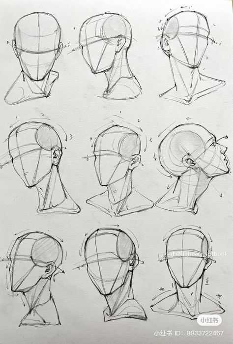 Human Body Drawing, 얼굴 드로잉, Human Anatomy Drawing, Head And Shoulders, Drawing Heads, Human Anatomy Art, Art Tools Drawing, Sketches Tutorial, Easy Drawings Sketches