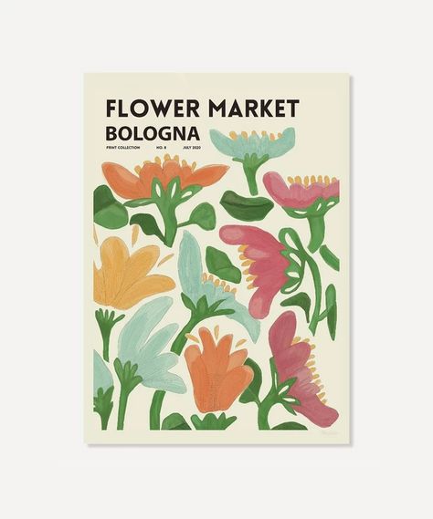 Astrid Wilson - Bologna Unframed Print Flower Market Bologna, Banksy Poster, Flower Shop Decor, 심플한 그림, Market Poster, Flower Market Poster, Pop Art Canvas, Nordic Wall Art, Nordic Poster