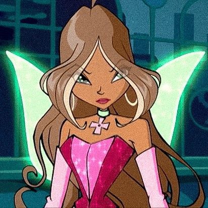 A Cartoon, Winx Club, Cartoon Character, A Girl, Blonde Hair, Blonde, Glass, Hair, Pink