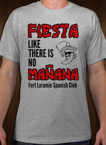 Spanish Club Fiesta t-shirt. Personalize online. Spanish Club Shirts, Add Pictures, Spanish Club, Student Organization, Club Shirts, Custom Tshirt Design, How To Speak Spanish, Team Names, Custom T Shirts