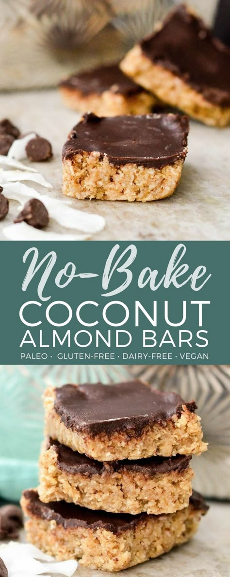 Almond Bars Recipe, Healthy Vegan Dessert, Yummy Bars, Whole30 Recipe, Paleo Kitchen, Paleo Foods, Almond Bars, Paleo Cookies, Paleo Recipes Dessert