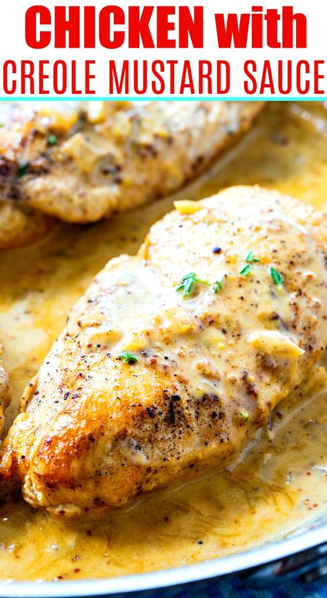 Best Louisiana Recipes, New Orleans Chicken Recipes, Creole Chicken Recipes, Creole Mustard Recipe, Creole Mustard Sauce, Chicken Breats, Creole Dishes, Creole Chicken, Spanish Cooking