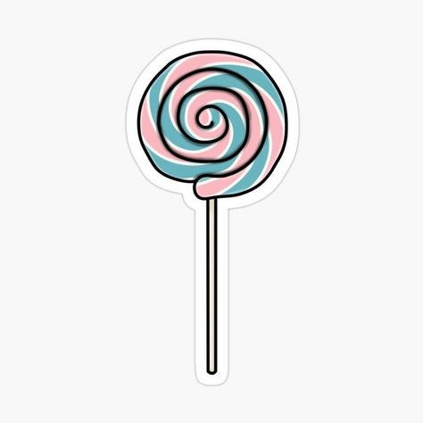 Candy Stickers Aesthetic, Blue Lollipop, Funny Laptop Stickers, Drink Topper, Swirl Lollipops, Pop Illustration, Candy Stickers, Inspirational Illustration, Pop Stickers