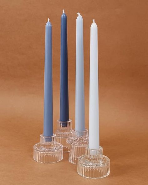 Amazon.com: Viyffo 10 Inch Blue Taper Candles Set of 20 Unscented Smokeless Long Tall Tapered Candle for Candlesticks Sticks Wedding Advent Home Decor Dinner Christmas : Home & Kitchen Blue Taper Candles, Dinner Christmas, Tapered Candle, Candle Sticks Wedding, Blue Candles, Taper Candles, Candle Set, Christmas Dinner, 10 Inch