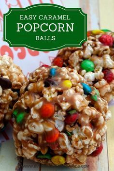 Food and Drink: #foodie, #recipes, #cooking, #food inspiration Holiday Popcorn Balls, Popcorn Ball Recipes, Carmel Popcorn Balls, Easy Popcorn Balls, Halloween Popcorn Balls Recipe, Easy Caramel Popcorn, Halloween Popcorn Balls, Back To School Snacks, Caramel Popcorn Balls