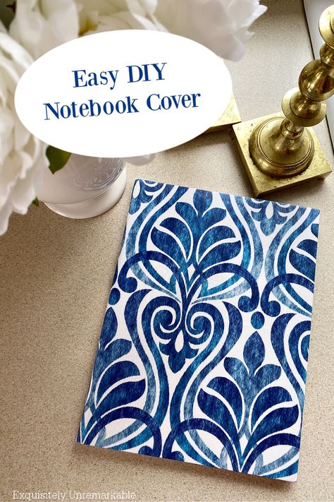 Easy DIY Notebook Cover Diy Notebook Cover, Notebook Cover Design, Sticky Paper, Diy Pins, Diy Notebook, Small Notebook, Decorate Notebook, Tree Crafts, Dollar Tree Crafts