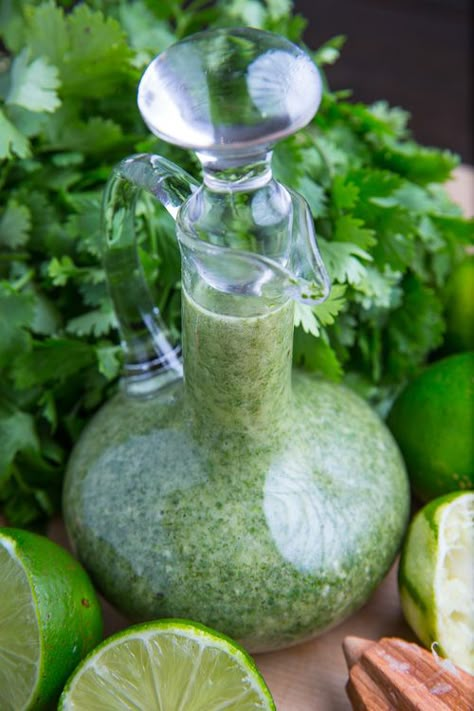 Cilantro Lime Vinaigrette Cilantro Lime Vinaigrette, Cilantro Lime Dressing, Lime Vinaigrette, Vinaigrette Recipes, Homemade Salads, Lime Dressing, Cilantro Lime, Salad Dressing Recipes, Aioli