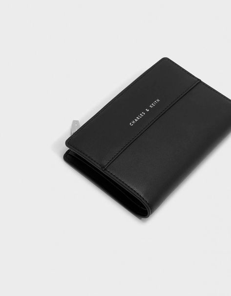 Charles And Keith Wallet, Classic Black Wallet, Handbags Charles And Keith, Charles And Keith Black Bag, Luxury Black Wallet, Canvas Wallet, Charles Keith, Plain Black, Latest Fashion