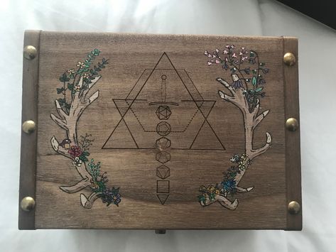 Painting, Dungeons and Dragons, Dice box Dnd Dice Box Diy, Dice Box Diy, Dnd Journal, Dnd Diy, Dnd Stuff, Dungeons And Dragons Dice, Dice Box, Dnd Dice, Box Diy