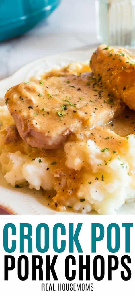 Crockpot Thick Pork Chops, Boneless Pork Chops Crock Pot, Crock Pot Ranch Pork Chops, Pork Loin Chops Recipes, Boneless Pork Chop Recipes, Pork Chop Recipes Crockpot, Pork Chops And Gravy, Ranch Pork Chops, Crockpot Pork Chops