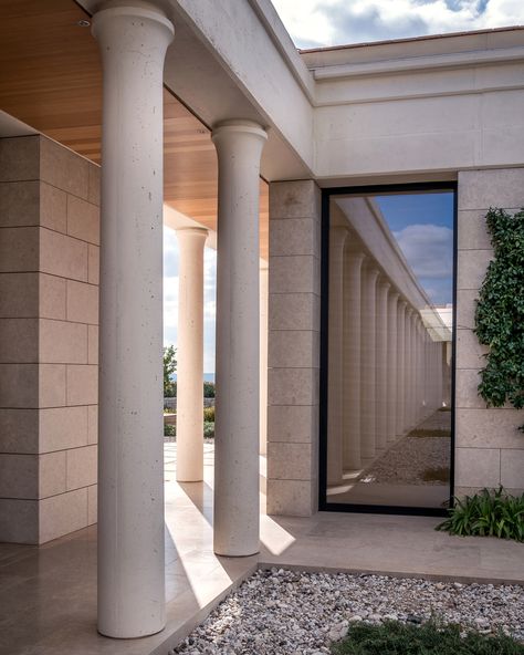 Gallery of Amanzoe Luxury Hotel & Villas / Edward Tuttle | Designrealization - 22 Mediterranean Hotel, Column Ideas, Green Roof System, Architecture Model Making, Home Temple, Landscape Architects, Classical Architecture, Landscape Drawings, Green Roof