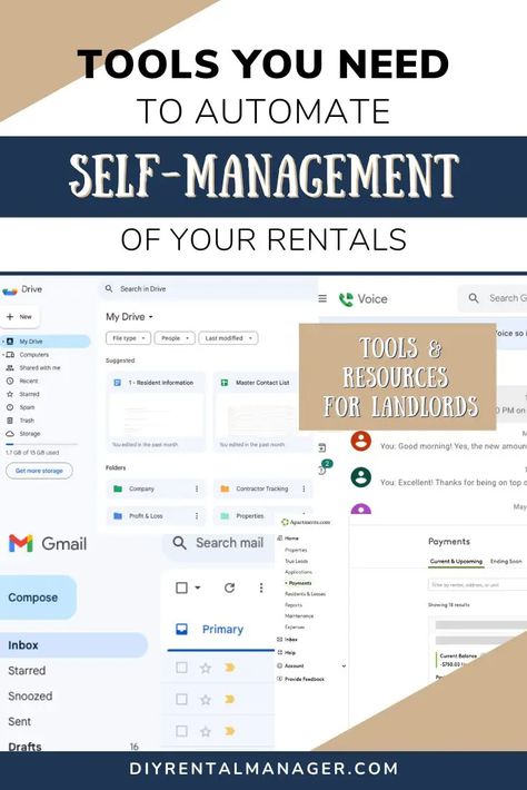 Tools You Need To Automate Self-Management Of Your Rentals – DIY Rental Manager Managing Rental Properties, Property Management Checklist, Landlord Aesthetic, Property Management Organization, Property Management Business, Poconos Cabin, Office Baddie, Rental Lease Agreement, Dream Money