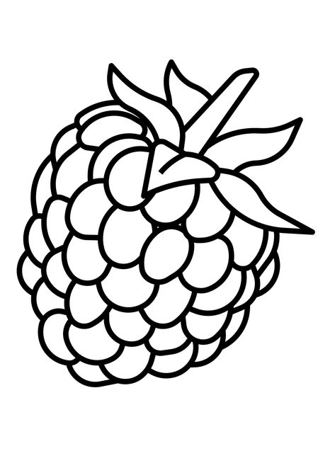 Raspberry - Lol Coloring Pages Raspberry Drawing Simple, Embroidery Fruits And Vegetables, Raspberries Drawing, Raspberry Drawing, Blackberry Color, Lol Coloring Pages, Lol Coloring, Fruit Coloring Pages, Outline Images