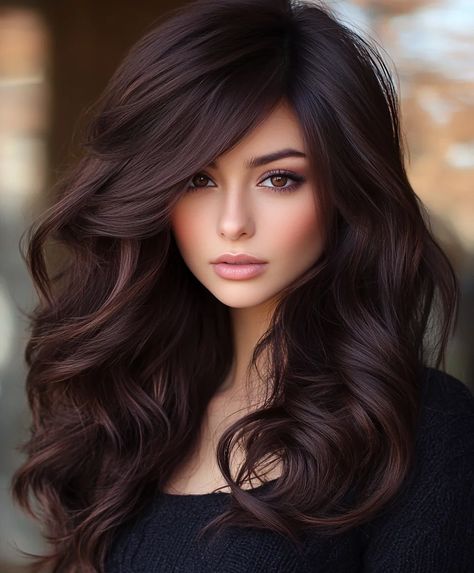 Top 51 Fall Hair Colors for Dark Hair: Bold & Beautiful Ideas - AskNaij Long Fall Hair Color Dark Brown, Hair Color Fair Skin Blue Eyes, Red Dark Brown Hair, Autumn Undertone, Undertone Hair, Low Lights For Brown Hair, Dark Winter Hair Color, Trending Dark Hair, Burgundy Brown Hair