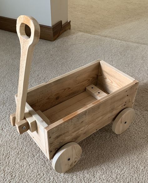 Wooden Wagon Diy, Restauration Hardware, Twig Furniture, Wood Wagon, Kids Wagon, Room Box Miniatures, Diy Playroom, Toy Wagon, Wooden Play Kitchen