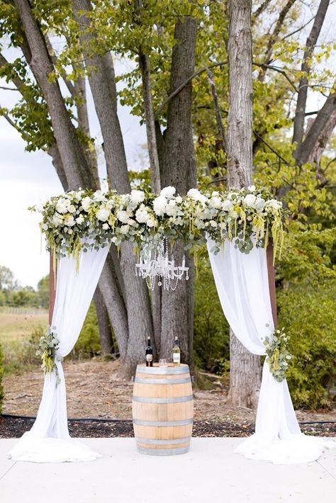 White Drapery, Tiffany Blue Wedding, Wedding Chandelier, Wedding Ceremony Arch, Wedding Arbour, Ceremony Arch, The Arch, Crazy Life, Fairytale Wedding