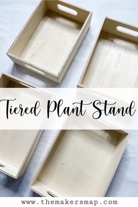 Dollar Tree Plant Stand, Dollar Tree Diy Projects, Farmhouse Decoration Ideas, Plants 101, Tiered Plant Stand, Layered Paper Art, Indoor Plants Diy, Diy Farmhouse Ideas, Tiered Tray Stand