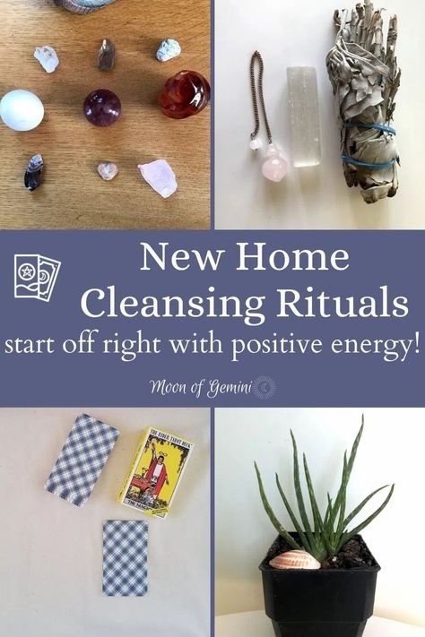 Best Crystals For New Home, Witchcraft For New Home, New Apartment Rituals, Full Moon Home Cleansing, Cleansing New Apartment, Sage A New Home, New Home Cleanse, New Home Crystals, Moving Into A New House Witchcraft