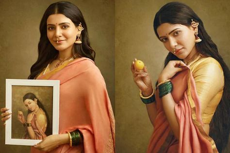 Samantha Akkineni is an Exquisite Oeuvre in this Still from Raja Ravi Varma’s Replication Raja Ravi Varma Paintings, Ravi Varma Paintings, Indian Art History, Ravivarma Paintings, Facts About India, Aishwarya Rajesh, Ravi Varma, Ramya Krishnan, Raja Ravi Varma