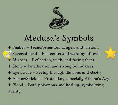 Medusa Symbolism, Goddess Medusa, Facing Fear, Book Of Shadow, Athena Goddess, Baby Witch, Mirror Reflection, Witch Art, Witch