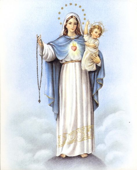 Power of The Rosary - Our Lady’s 15 Promises for Praying the Rosary Rosary Wallpaper, Our Lady Of Rosary, Rosary Novena, Our Lady Of The Rosary, Lady Of The Rosary, Filial Piety, Sun Worship, Virgin Mary Art, 2 Hearts