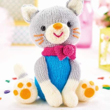 Toy Cat Knitting Pattern Cat Knitting Patterns Free, Cat Toy Knitting Pattern, Free Cat Knitting Patterns, Knitted Cat Pattern Free, Cat Knitting Pattern Free, Madame Defarge, Cat Knitting Pattern, Stocking Stitch Knitting, Baby Socks Knitting Pattern