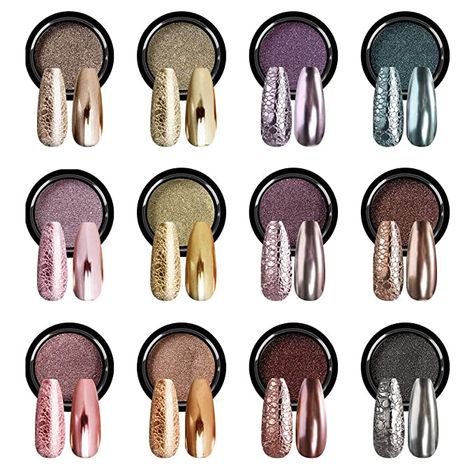 Nail Chrome Powder, Mermaid Chrome, Nail Chrome, Holographic Nail Powder, Gold Chrome Nails, Aurora Nails, Chrome Nail Powder, Chrome Nails Designs, Acrylic Nail Brush