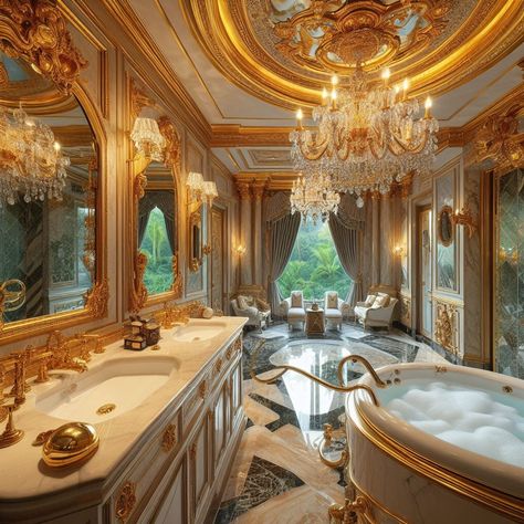 English Mansion Interior, Fancy Bathroom Luxury, Queen Anne Decor, Knightcore Aesthetic, Ancient Chinese Room, Royal Castles Interior, Royal Luxury Bedroom Design, Successful Husband, Palace Bathroom