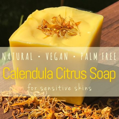 In My Soap Pot Calendula citrus soap Easy Soap Recipes, Citrus Soap, Cold Process Soap Recipes, Handmade Soap Recipes, Soap Tutorial, Soap For Sensitive Skin, Soap Making Recipes, Soap Recipe, Soap Making Supplies