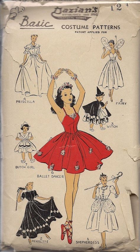 Vintage dance costumes | contemporary ... Vintage Ballet, Sewing Vintage, Vintage Dance, Vintage Halloween Costume, Costume Sewing Patterns, Dutch Girl, Vintage Dress Patterns, Costume Patterns, Tiny Dancer