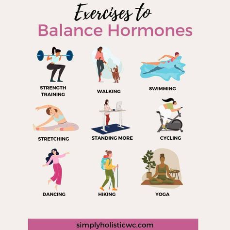 Work It Out: How to Balance Your Hormones with Exercise — Simply Holistic Wellness Hormone Balancing Recipes, Hormone Imbalance Symptoms, Low Estrogen Symptoms, Balance Your Hormones, Womb Healing, Improve Nutrition, Too Much Estrogen, Simple Exercise, Low Estrogen