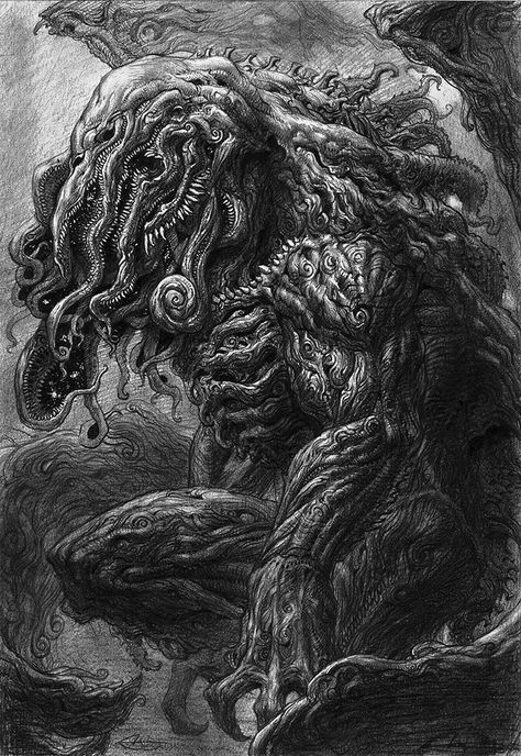 Cthulhu Tattoo, Art Sinistre, Twisted Art, Lovecraft Monsters, Cthulhu Fhtagn, Lovecraft Art, Art Macabre, Cthulhu Art, Lovecraft Cthulhu