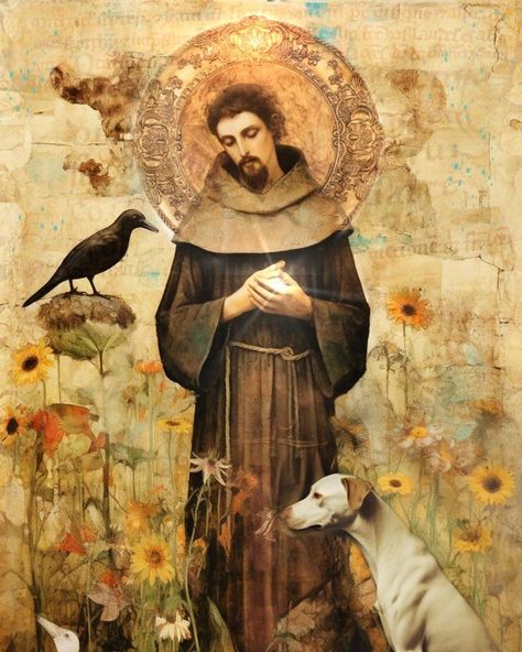 Saint Painting Art, Saint Francis Of Assisi, St Francis Wallpaper, St Francis Of Assisi Images, Saint Francis Of Assisi Art, At Francis Of Assisi, St Francis Assisi, Catholic Wallpaper, Catholic Beliefs