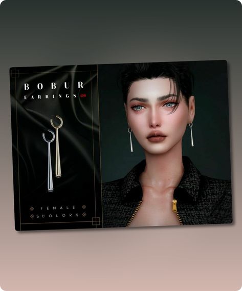 Sims 4 Accessory CC: Pendant Earrings By Bobur3 Earrings Sims 4, Sims4 Accessories, Sims Accessories, Origami Leaves, Sims 4 Cc Download, Origami Jewelry, Model Nails, Best Sims, Hair Food