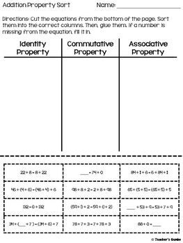 Properties of Addition - Associative, Commutative, and Ide Properties Of Addition Worksheets, Associative Property Of Addition Grade 1, Commutative Property Of Addition Grade 1, Associative Property Of Multiplication Activities, Identity Property Of Addition, Commutative Property Of Addition, Associative Property, 2nd Grade Worksheets, Place Values