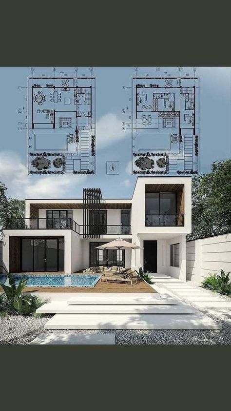 Duplex House Plans Modern, House Plans Modern, Building Design Plan, Modern House Floor Plans, Modern Villa Design, House Floor Design, Building Plans House, Duplex House Plans, Architectural Floor Plans