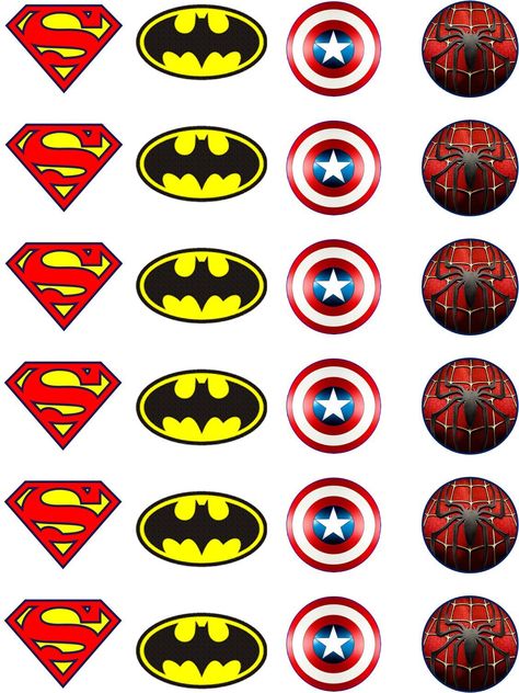 Logo Rice, Superhero Party Printables, Paper Cupcake Toppers, Superman Birthday Party, Edible Rice Paper, Capt America, Superman Birthday, Hulk Birthday, Superhero Decorations