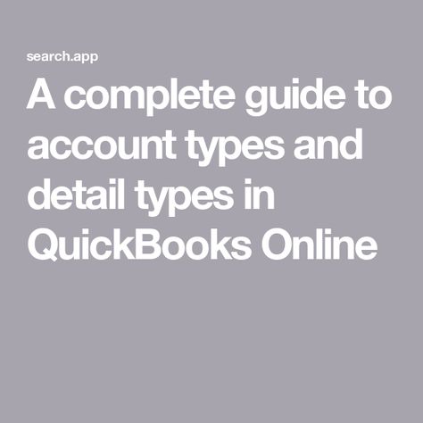 A complete guide to account types and detail types in QuickBooks Online Quickbooks Tips Cheat Sheets, Quickbooks Tips, Chart Of Accounts, Dividend Income, Bad Debt, Net Income, Quickbooks Online, Money Market, Line Of Credit