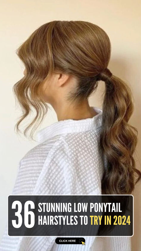 Get inspired with 36 gorgeous low ponytail hairstyles for 2024, perfect for any occasion! From sleek and polished looks to soft, romantic styles, this collection has a low ponytail idea for every hair type and personal style. Whether you're looking for a quick and easy look or something more chic and refined, these low ponytail ideas will elevate your everyday style effortlessly. Find fresh ways to style your hair and keep it on-trend this year! Low Ponytail Ideas, Hair Low Ponytail, Ways To Style Your Hair, Ponytail Ideas, Low Ponytail Hairstyles, Chic Ponytail, Short Hair Ponytail, Hairstyles 2024, Find Hairstyles